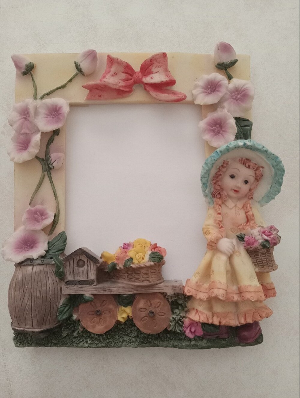 Adorable Girl With Flower Basket - Themed Photo Frame